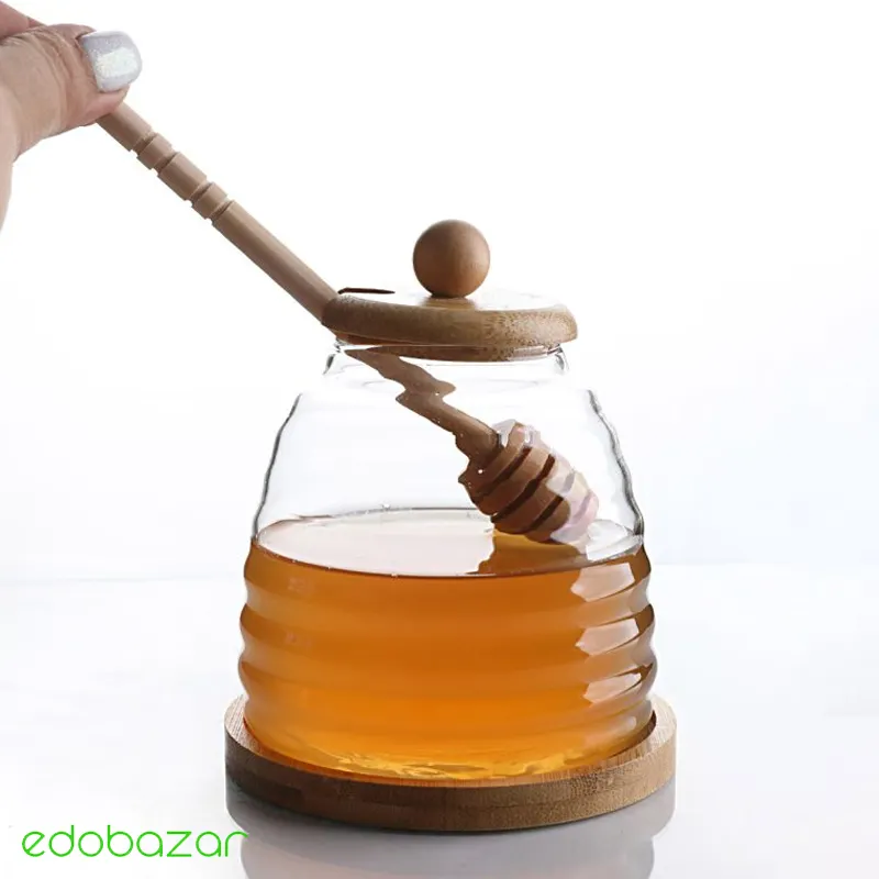 خرید عسل خوری درب بامبو طرح 2