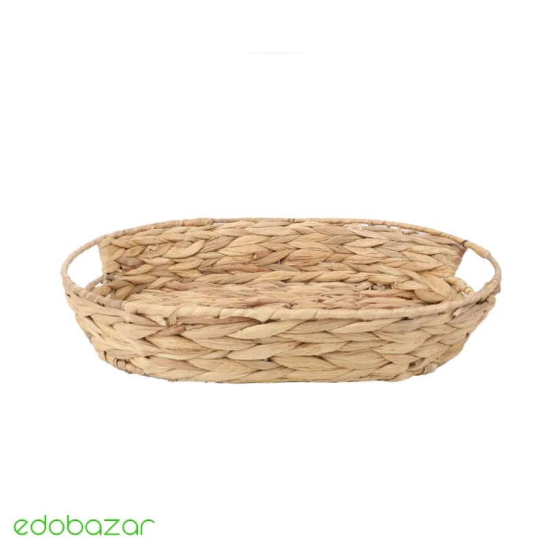 خرید سبد حصیری بیضی دسته دار