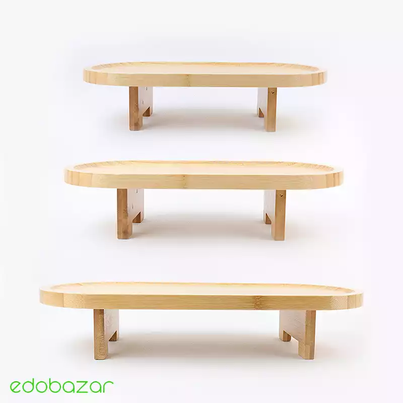 سینی بیضی بامبو پایه دار 10