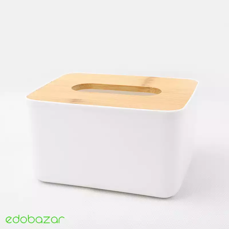 جعبه دستمال کاغذی درب بامبو