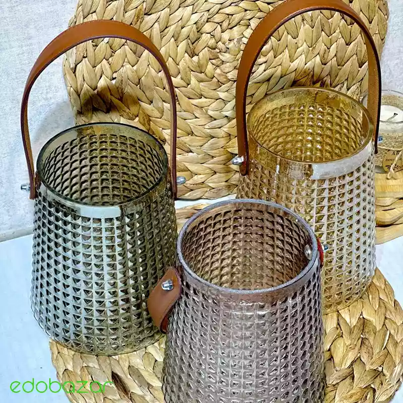 گلدان گیسو دسته چرم