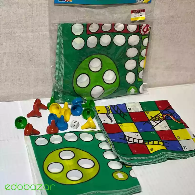 بازی منچ و مارو پله مدل پارچه ای