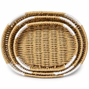 سینی حصیری بیضی دو رنگ